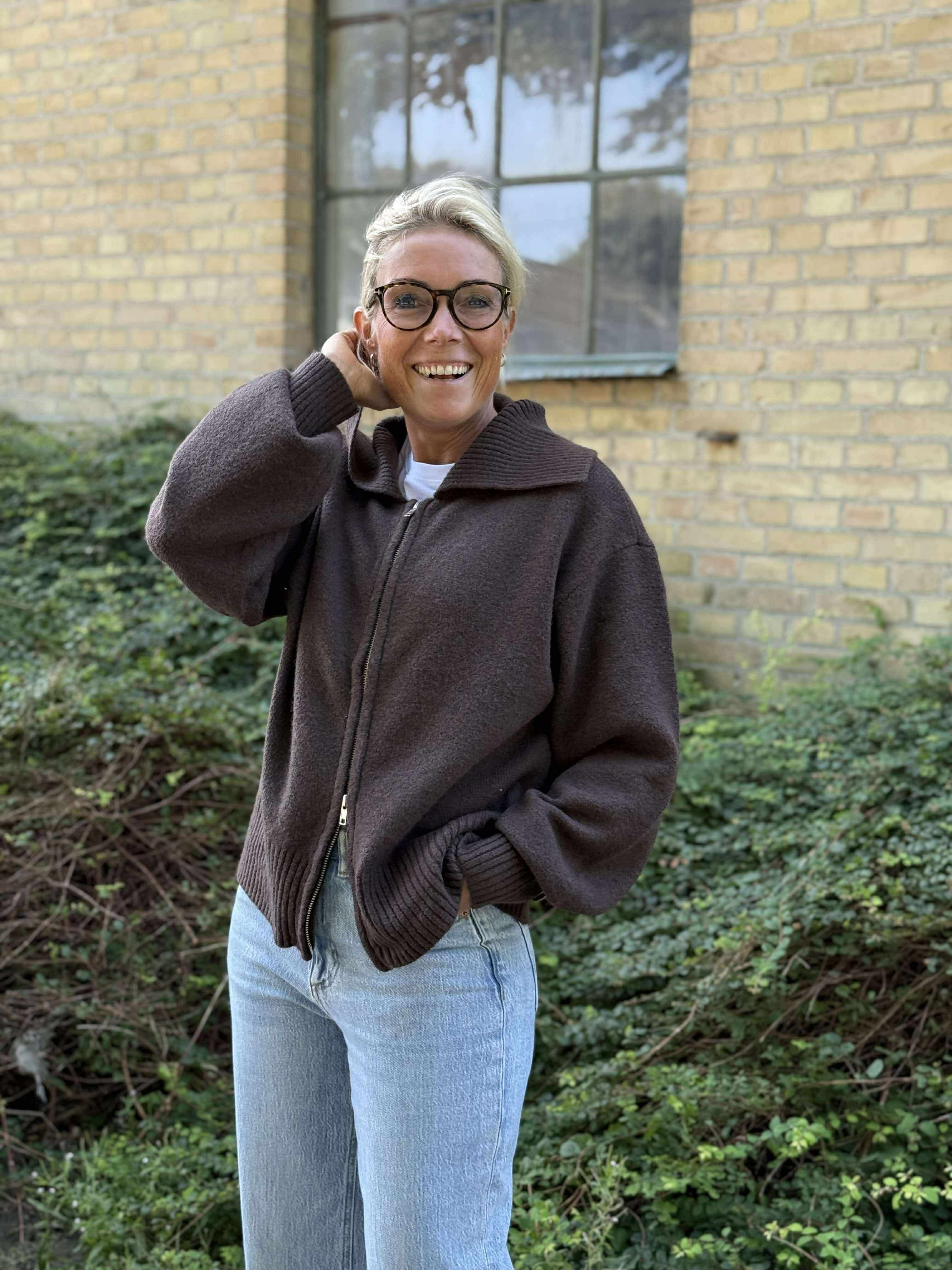 PCMALOU Knit Cardigan - Hot Fudge